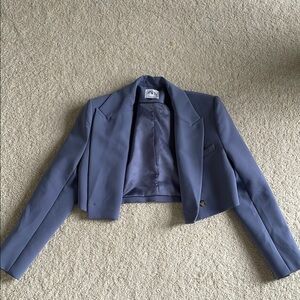 Zara Women's Blue Cropped Jacket